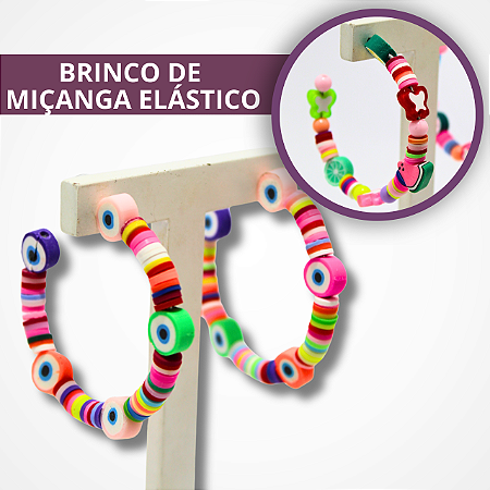 Brinco de Miçanga e Elástico