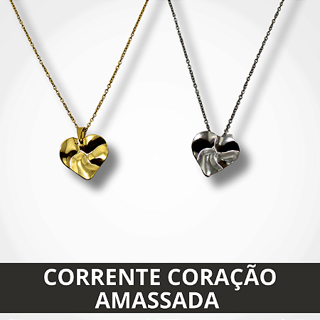 Corrente Coração Amassada