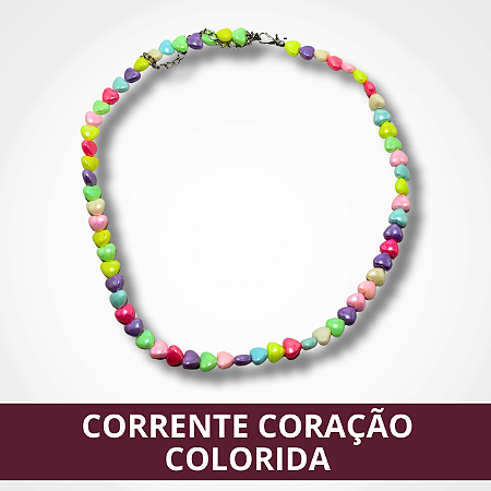 Corrente Coração Colorida