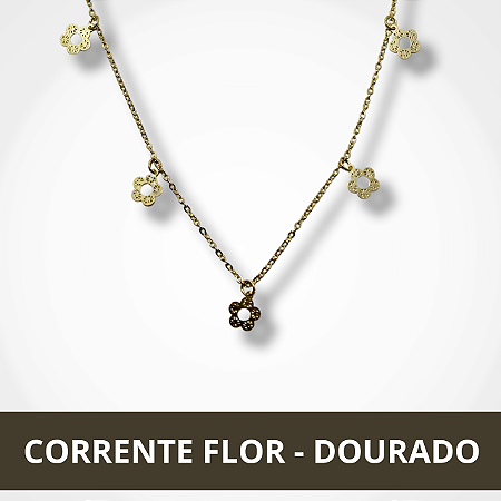 Corrente Flor- Dourado