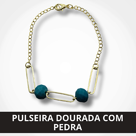 Pulseira Dourada com Pedra