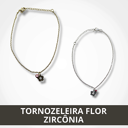 Tornozeleira Flor Zircônia