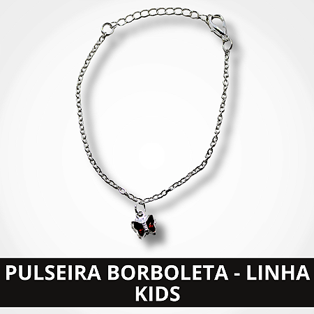 Pulseira Borboleta Zircônia Vermelha - Linha Kids
