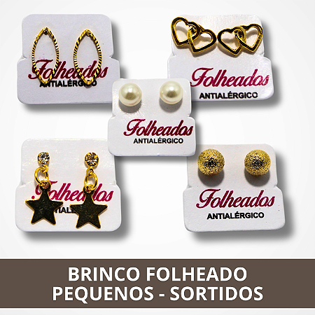 Kit 10 Pares de Brincos Folheados - Sortidos