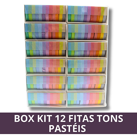 Box Kit 12 Fitas Tons Pastéis
