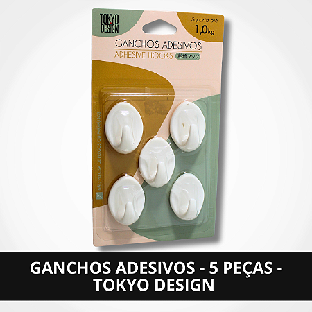 Ganchos Adesivos -  5 Peças - Tokyo Design
