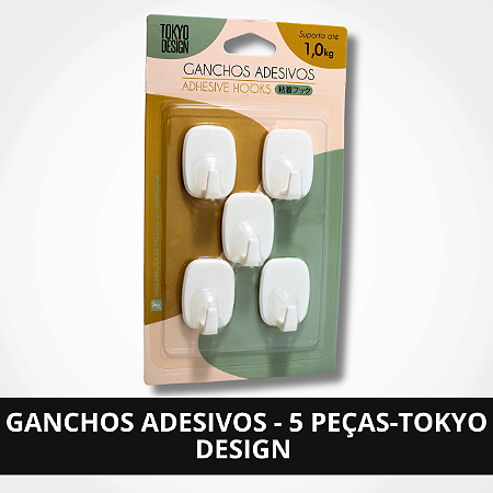 Ganchos Adesivos - 5 Peças - Tokyo Design