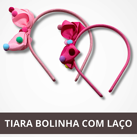 Tiara Laço Pompom - Infantil