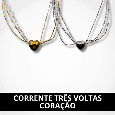 Corrente Três Voltas Coração