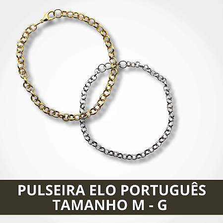 Pulseira Elo Português - Tamanho M - G
