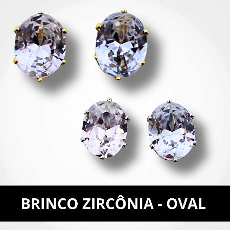 Brinco Zircônia Oval
