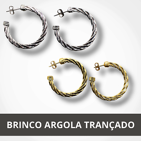 Brinco Argola Trançado