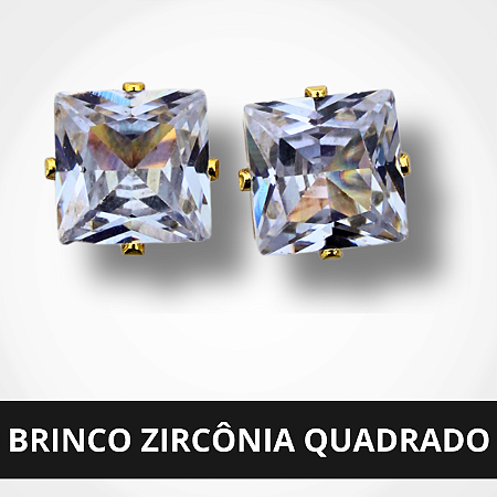 Brinco Zircônia Quadrado