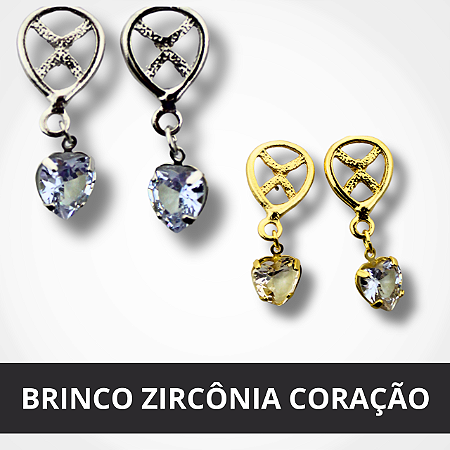Brinco Zircônia Coração