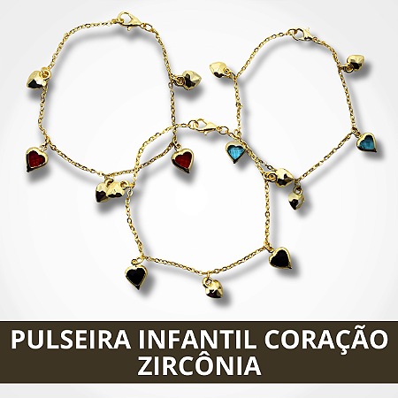 Pulseira Infantil Coração Zircônia