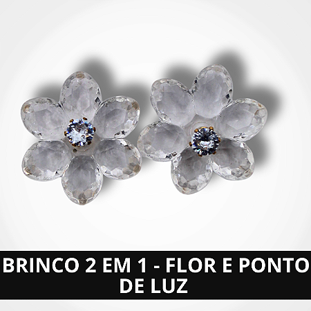 Brinco 2 em 1  - Flor e Ponto de Luz