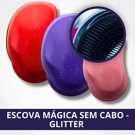Escova Mágica Sem Cabo - Glitter