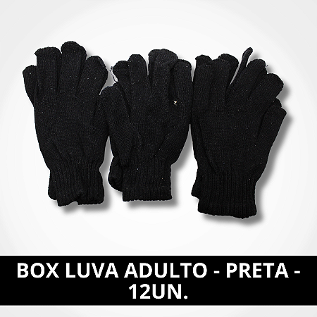 Box Luva Adulto - Preta - 12UN.