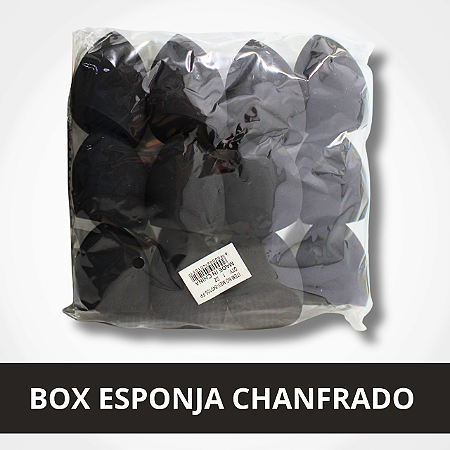 Box Esponja Chanfrado - Preta - 12un.