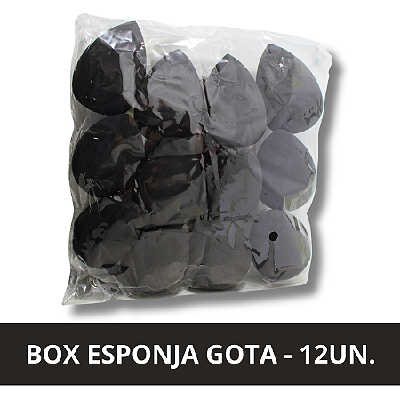 Box Esponja Gota - Preta - 12un.