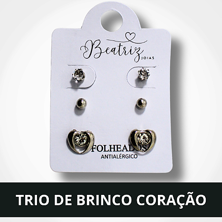 Trio de Brinco Coração