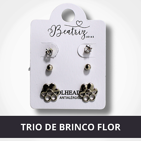 Trio de Brinco Flor