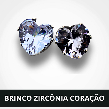 Brinco Zircônia Coração