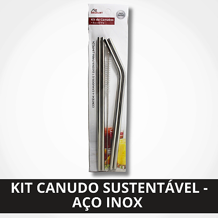 Kit Canudo Sustentável - Aço Inox