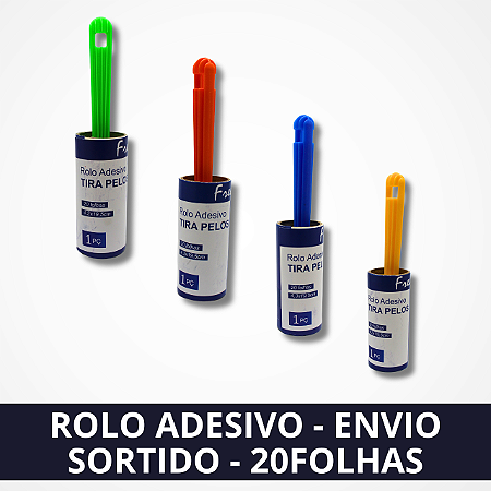 Rolo Adesivo Tira Pêlos - 20folhas - Envio Sortido