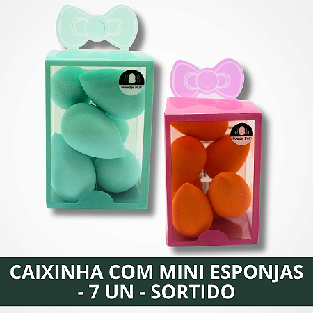 Caixinha Com Mini Esponjas Gota - 7 Un - Sortido