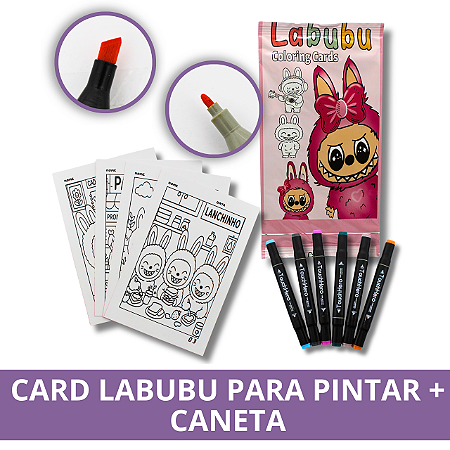 Card Labubu Para Pintar + Caneta