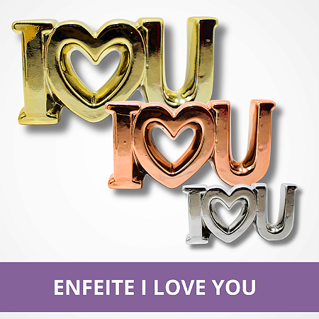 Enfeite "I Love You" Cerâmica