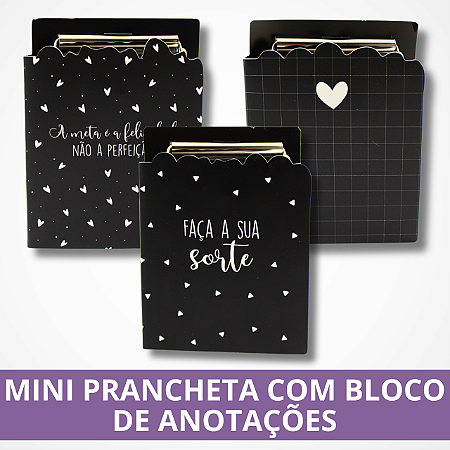 Mini Prancheta com Bloco de Anotações