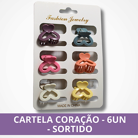 Cartela Coração - 6Un. - Sortido
