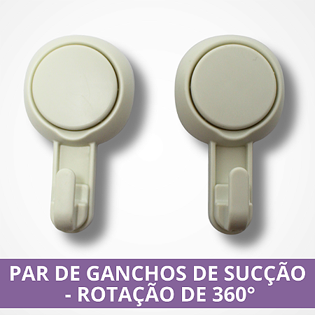 Par de Ganchos de Sucção - Rotação de 360°