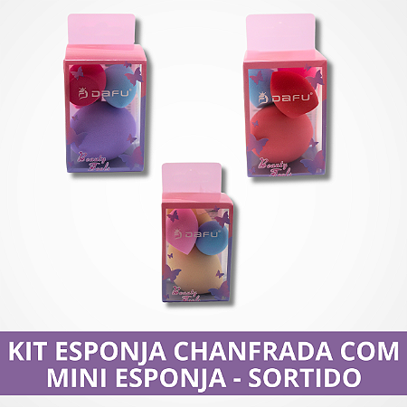 Kit Esponja Chanfrada Com Mini Esponja - Sortido
