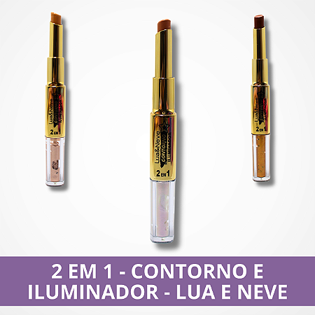2 em 1- Contorno e Iluminador - Lua e Neve