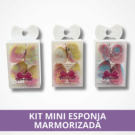 Kit Mini Esponja Marmorizada - 4UN - Sortido