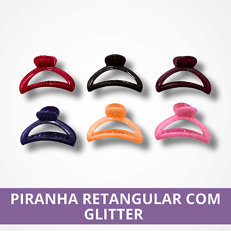Piranha Retangular com Glitter