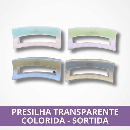 Presilha Transparente Colorida - Sortida