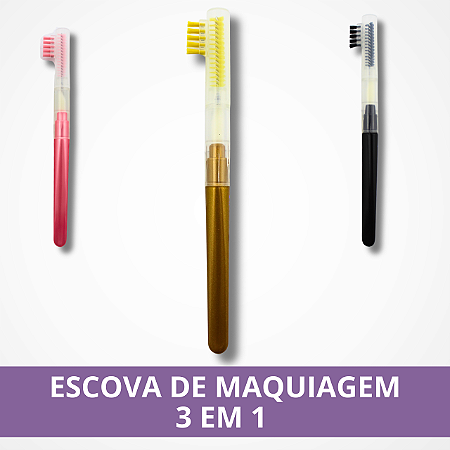 Escova de Maquiagem - 3 em 1