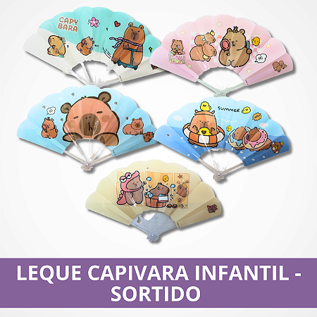 Leque Capivara Infantil - Sortido