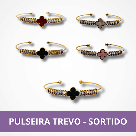 Pulseira Trevo Dourada - Sortido