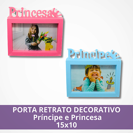 Porta Retrato de Mesa Decorativo Príncipe e Princesa - 15x10