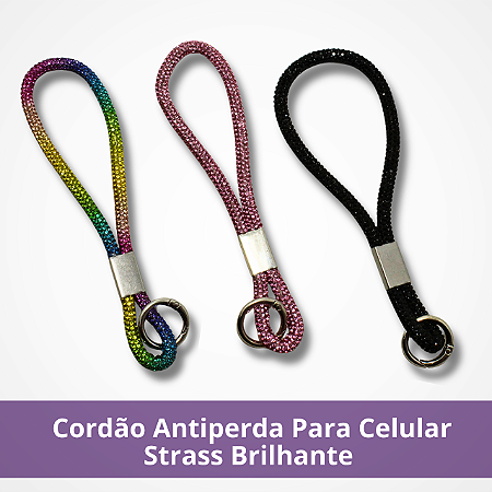 Cordão Antiperda Para Celular - Strass Brilhante
