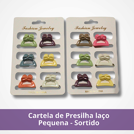 Cartela de Presilha laço - Sortido