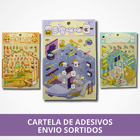 Cartela de Adesivos - Envio Sortido