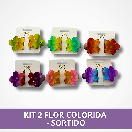 Kit 2 Flor Colorida - Sortido