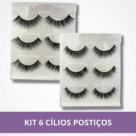 Kit 6 Cílios Postiços