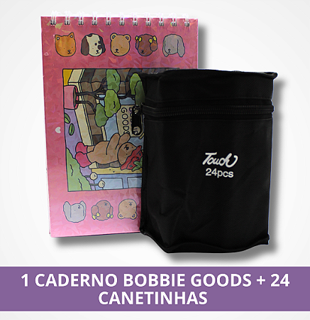 1 Caderno Bobbie Goods + 24 Canetinhas